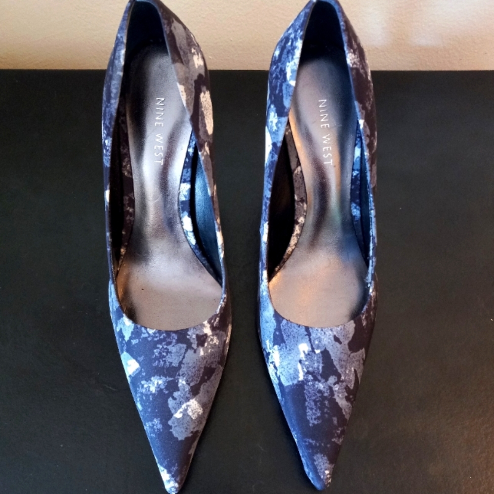 Nine West Blue Camouflage Heels 👠